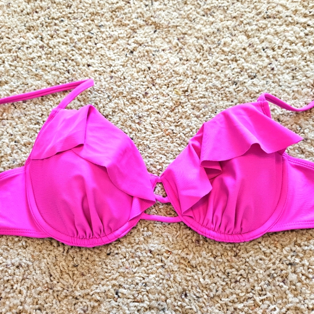 Xhilaration Vibrant Pink and Classic Black Bikini